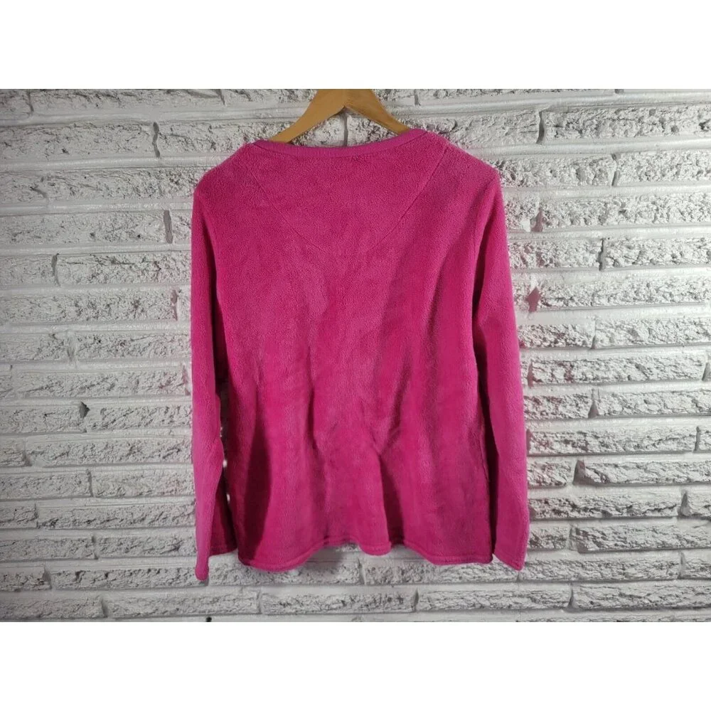 Disney Minnie Mouse Women's XL Pajama Top Pink V-Neck Long Sleeve Fleece NOV219E - Picture 5 of 7